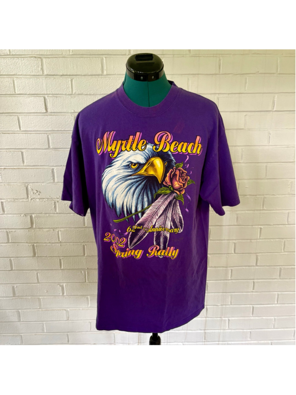 Vintage 2002 Myrtle Beach Spring Break Rally purple tshirt